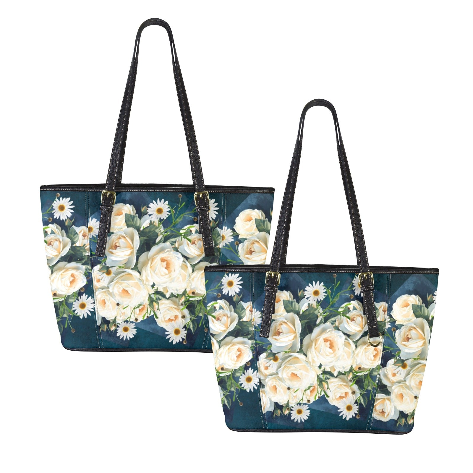 Floribunda & Indigo Small Tote Bag - Vegan Leather