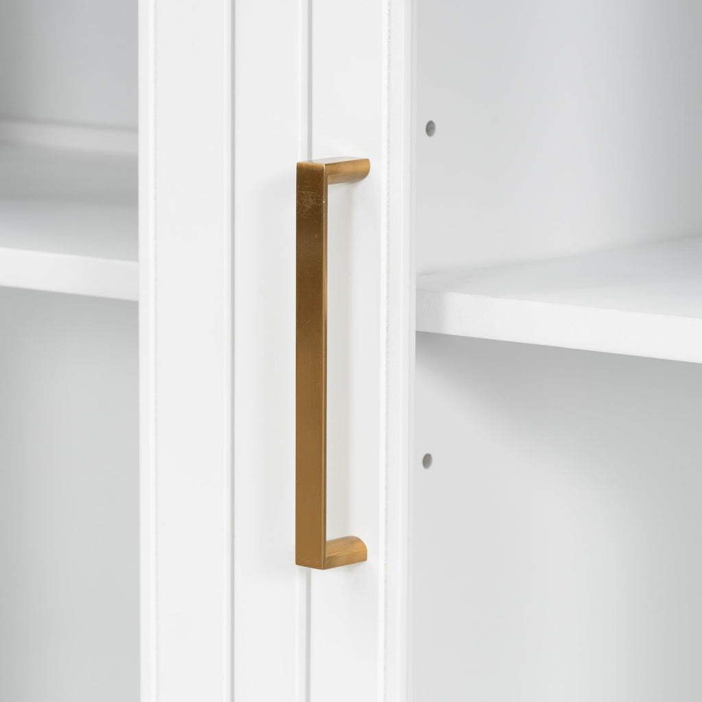Storage Cabinet 3 Doors Stylish Style White