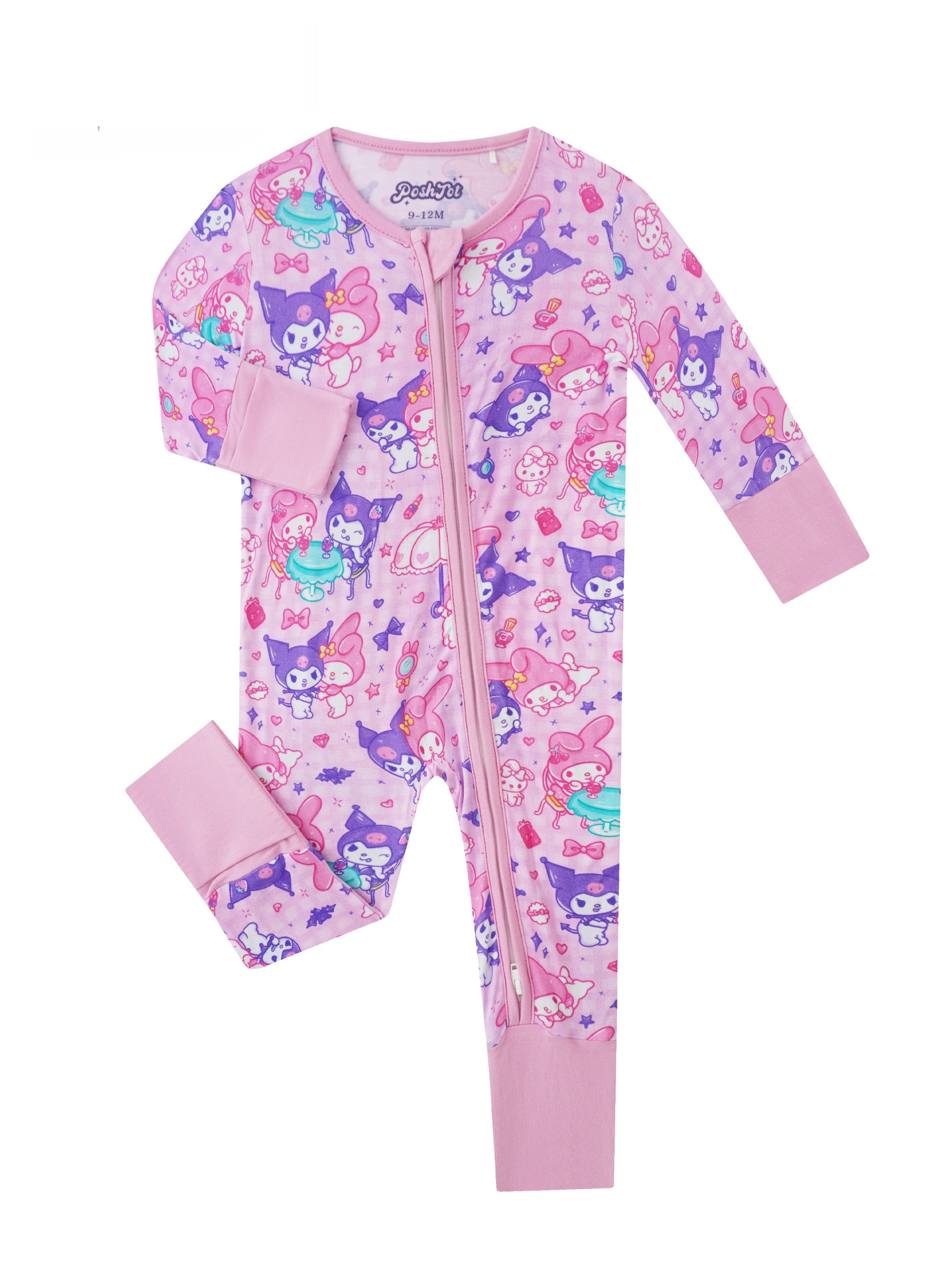 PoshTOT Sanrio Kuromi Bamboo Baby Convertible Zippy Romper