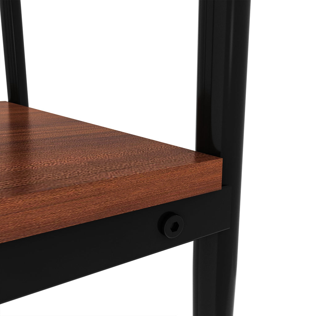 Rectangle End Table Set with Gray Tempered Glass Tops - Gray