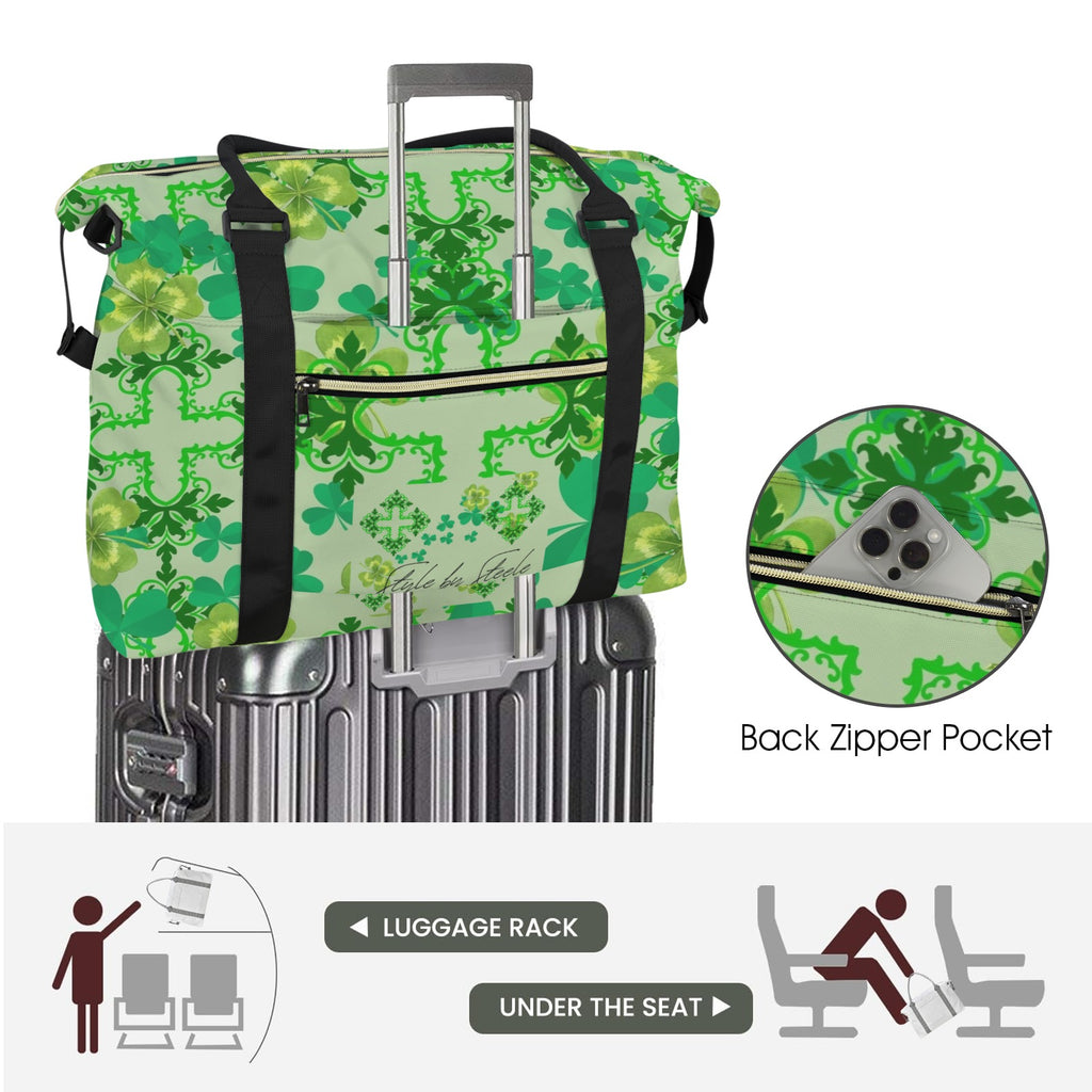 Clover & Celtic Crosses Large Travel Bag - Carry-On with Trolley Sleeve