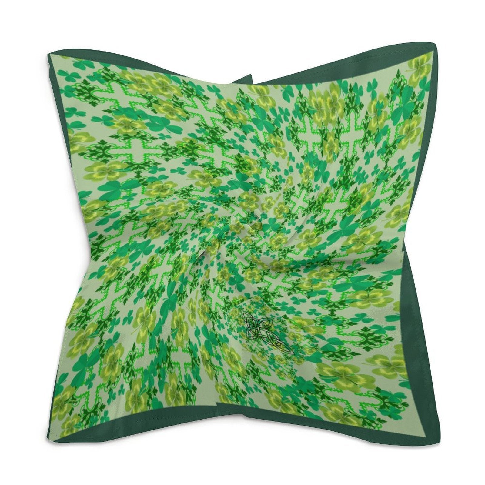Clover and Celtic Crosses Print Scarf — Back Alley Exclusive