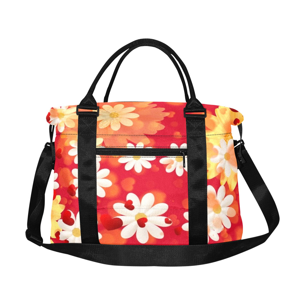 Hearts and Daisies Smaller Duffle Travel Bag — Back Alley Exclusive