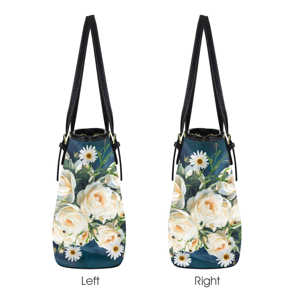Floribunda & Indigo Small Tote Bag - Vegan Leather