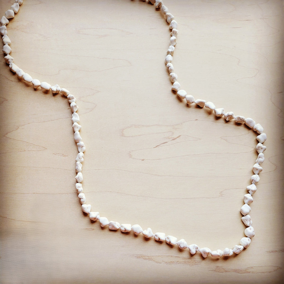 Boho Beaded Layering Necklace in White Turquoise 254q