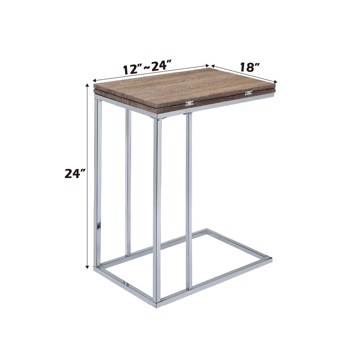 Danson Weathered Oak Accent Table with Folding Swivel Top - Oak