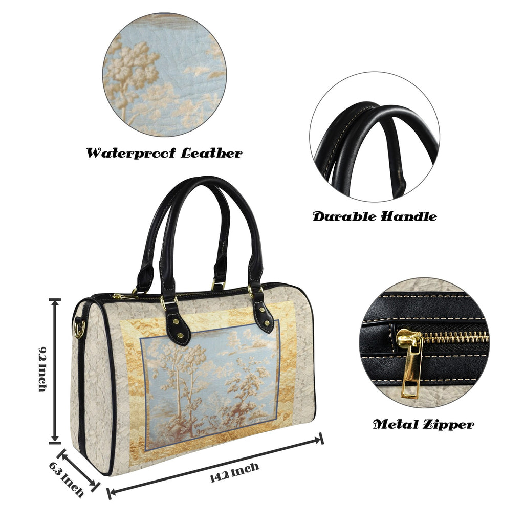Blue Toile Hunting Landscape Small Travel Tote — Back Alley Exclusive