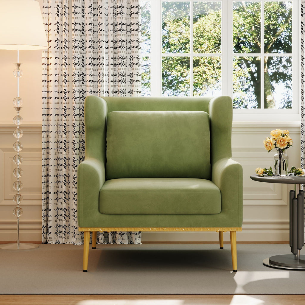 Elegant Curved Armrest Accent Armchair
