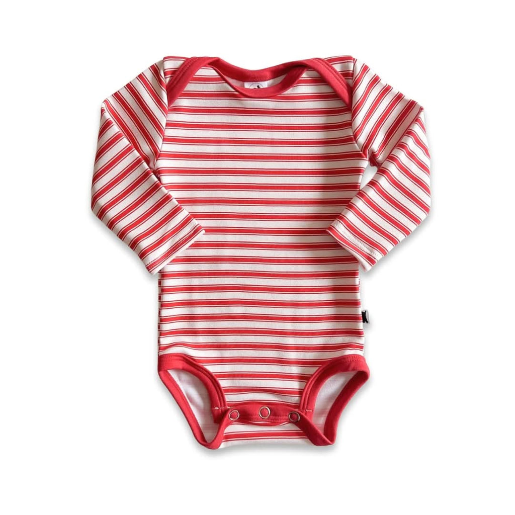 Baby Long-Sleeve Bamboo Bodysuit | Berry Stripe