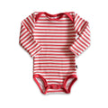 Baby Long-Sleeve Bamboo Bodysuit | Berry Stripe