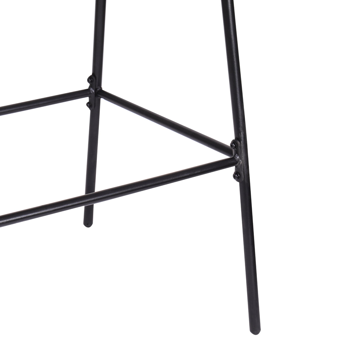 Light Brown Outdoor Metal Wicker Barstool Set of 2 with Iron Frames