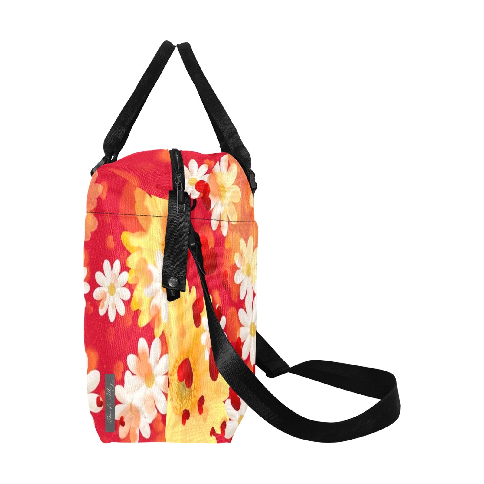Hearts and Daisies Small Duffle/Travel Trolley Bag - Design Exclusive to Back Alley