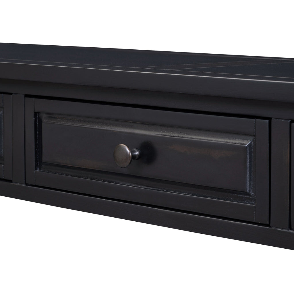 63" Console Table with Drawers and Shelf - Espresso
