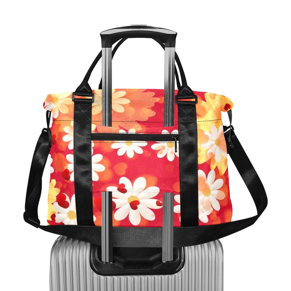 Hearts and Daisies Smaller Duffle Travel Bag — Back Alley Exclusive