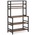 5 Tier Kitchen Bakers Rack With Hutch Microwave Stand