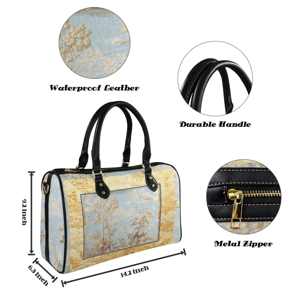 Blue Toile Hunting Landscape Small Travel Tote — Back Alley Exclusive