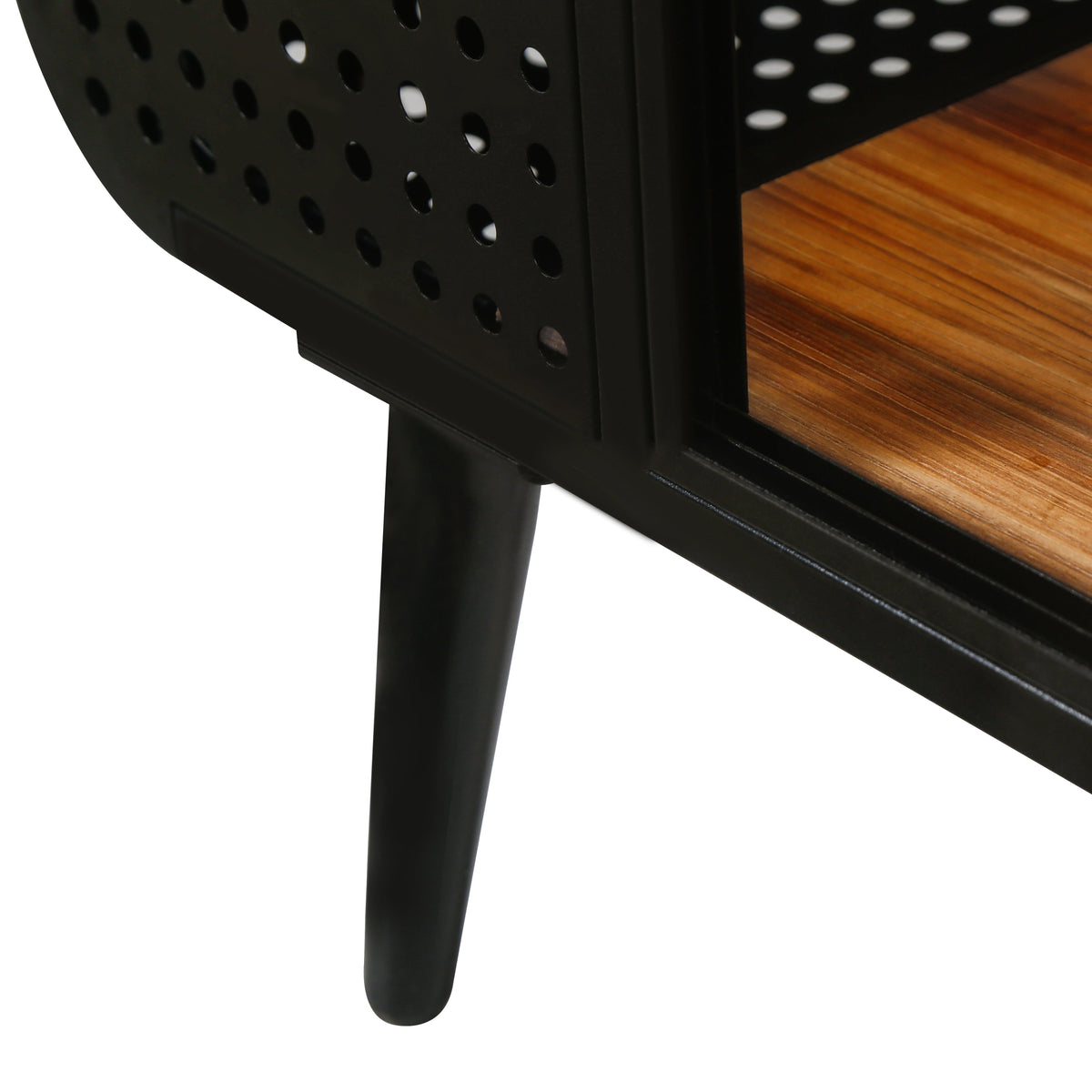 Modern Spacious Cat House with Fir Wood and Iron Frame - Black & Brown