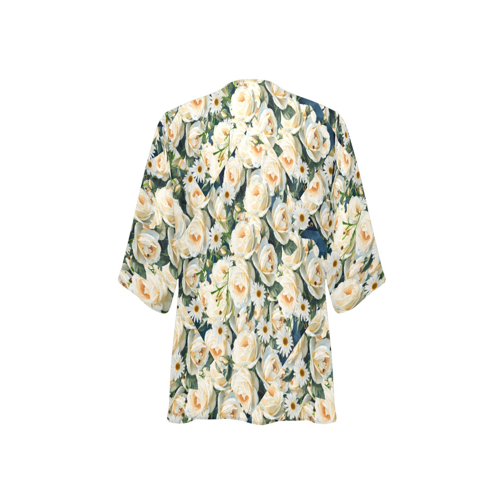 More Roses and Daisies Chiffon Kimono — Back Alley Exclusive