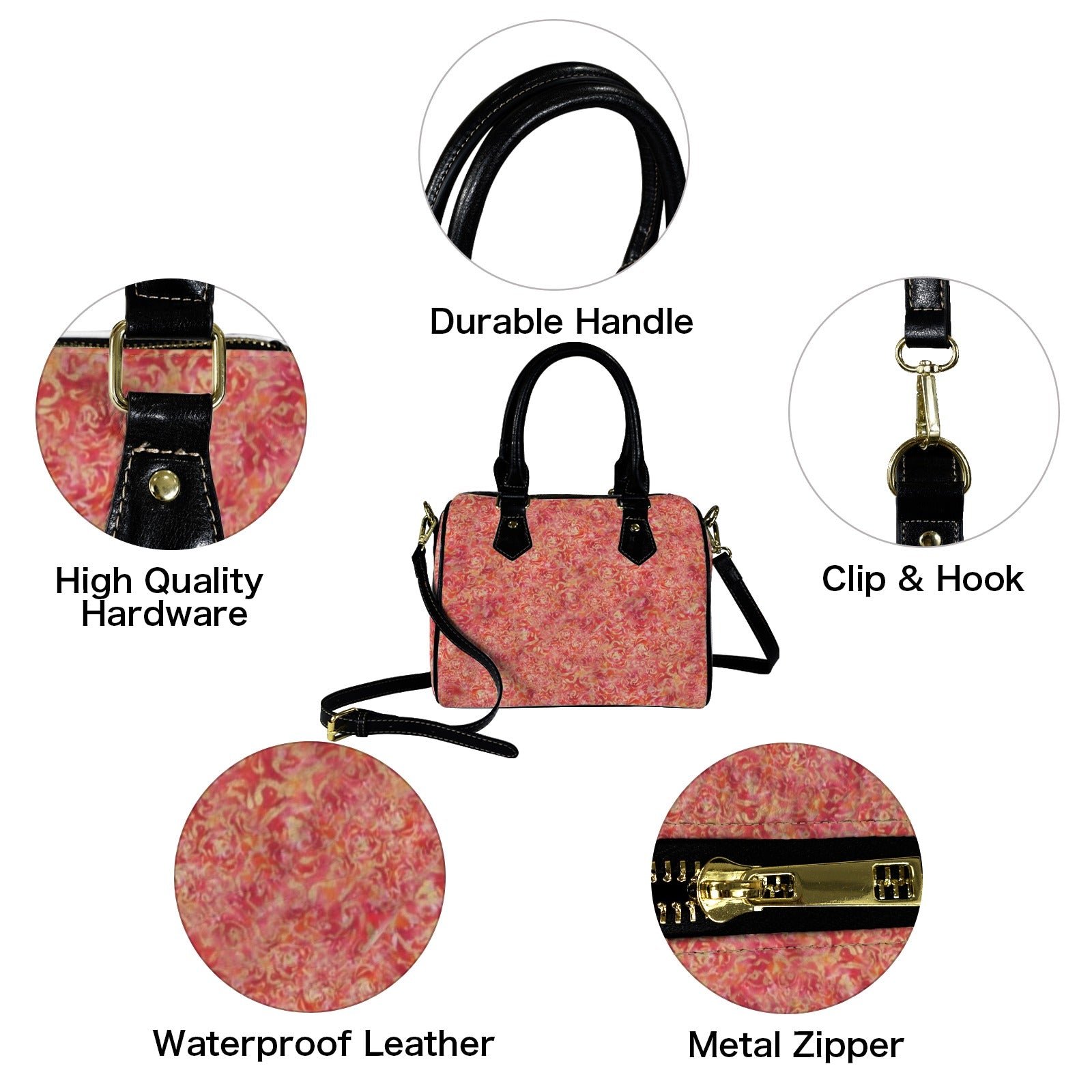 Red Roses Barrel Handbag — Back Alley Exclusive