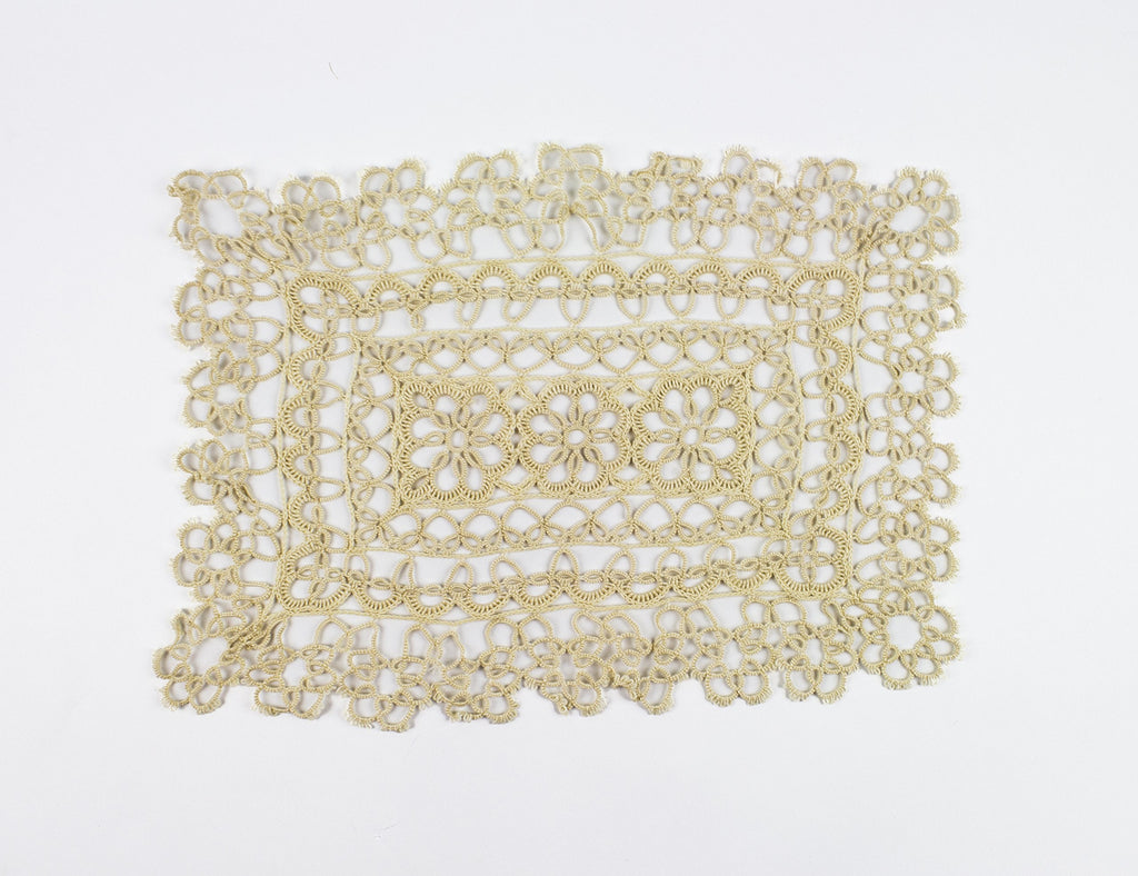 Fennco Styles Handmade All-Over Tatted Lace Doilies, 10-inch Heart Shaped, White Color, Set of 4