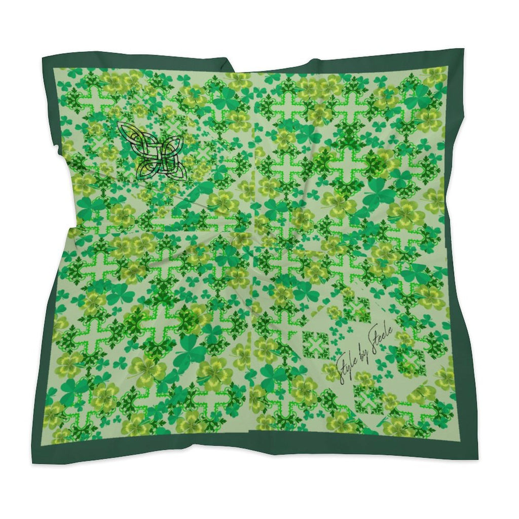Do over Clover and Celtic Crosses Square Scarf - Exclusive to Back Alley