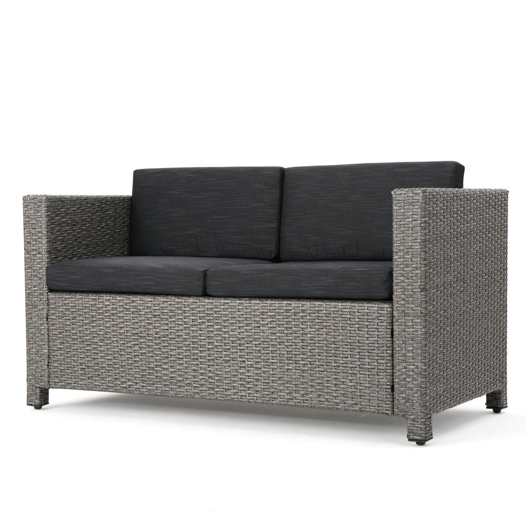 Puerta 4-Piece Outdoor Furniture Set with Water-Resistant Cushions - Rattan