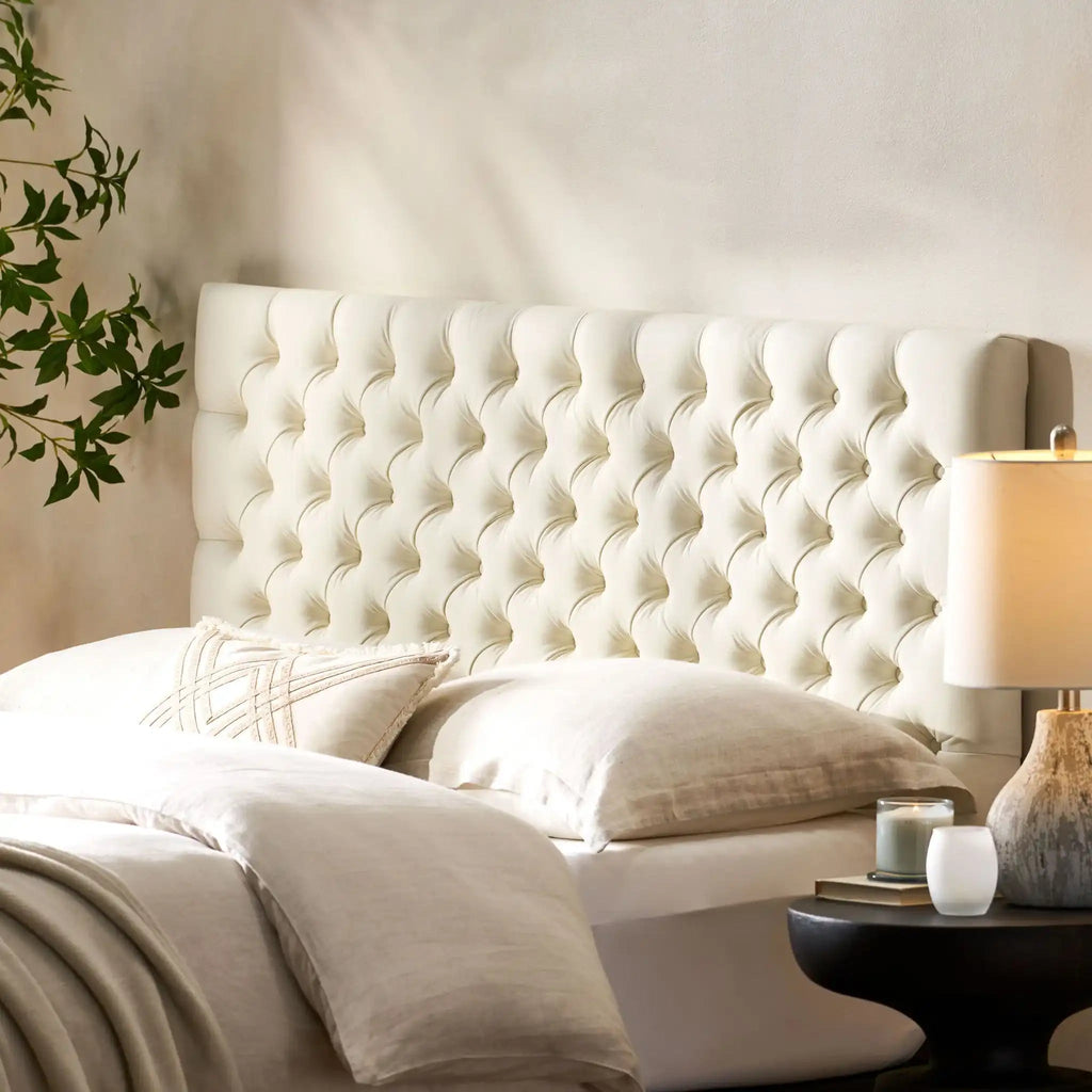 Annecy Contemporary Upholstered Headboard with Diamond Tufting and Adjustable Height - Queen