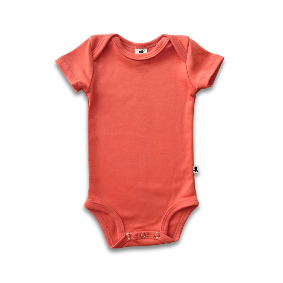 Bamboo Baby Short-Sleeved Bodysuit | Tangerine Crush