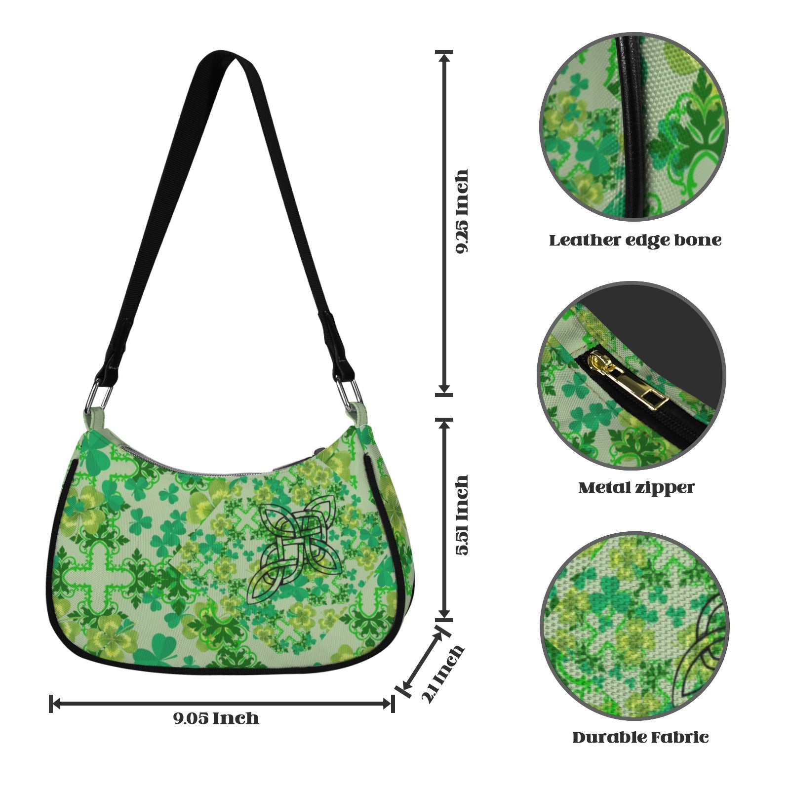 Celtic Crosses Hobo Shoulder Bag — Back Alley Exclusive