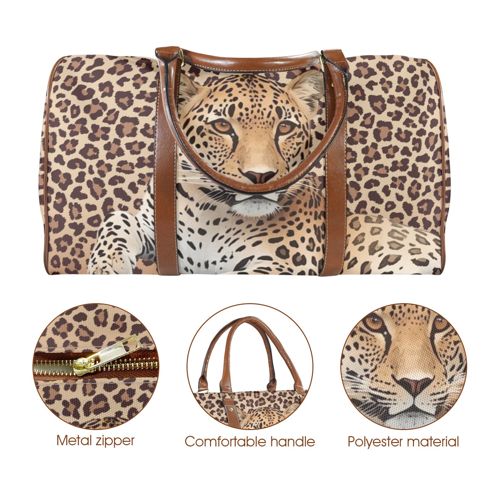 Leopard Lore -Upclose - Large Travel Bag - Exclusive Design