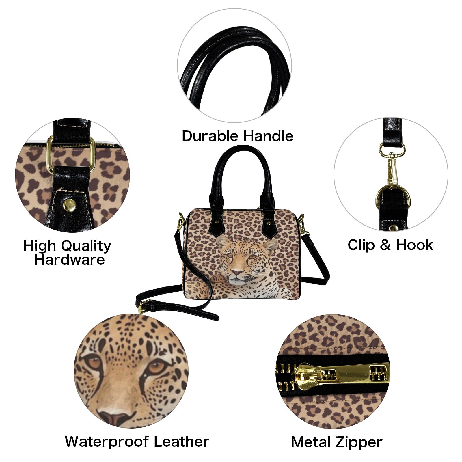 Leopard Lore - Up-close  Handbag - Vegan Leather - Back Alley Exclusive