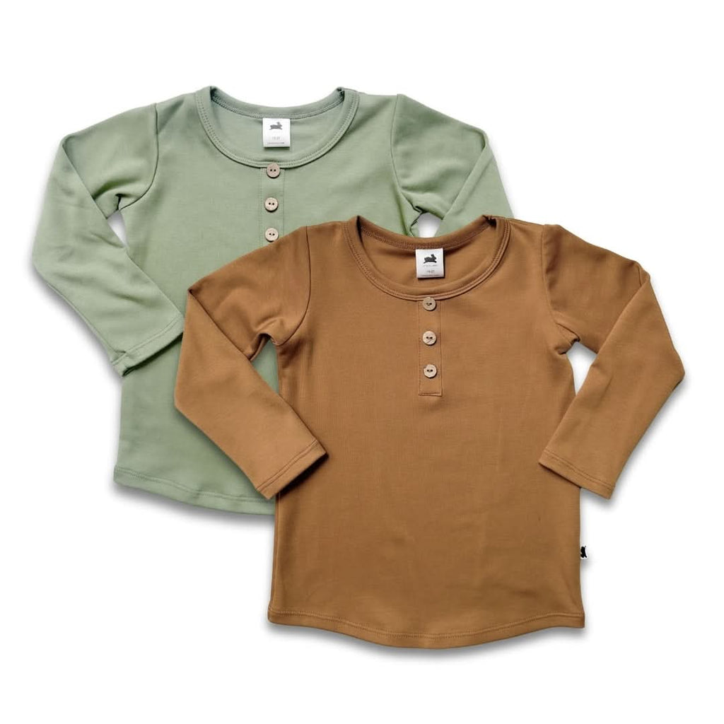 Baby/Kids' Bamboo Long Sleeve Henley | Umber