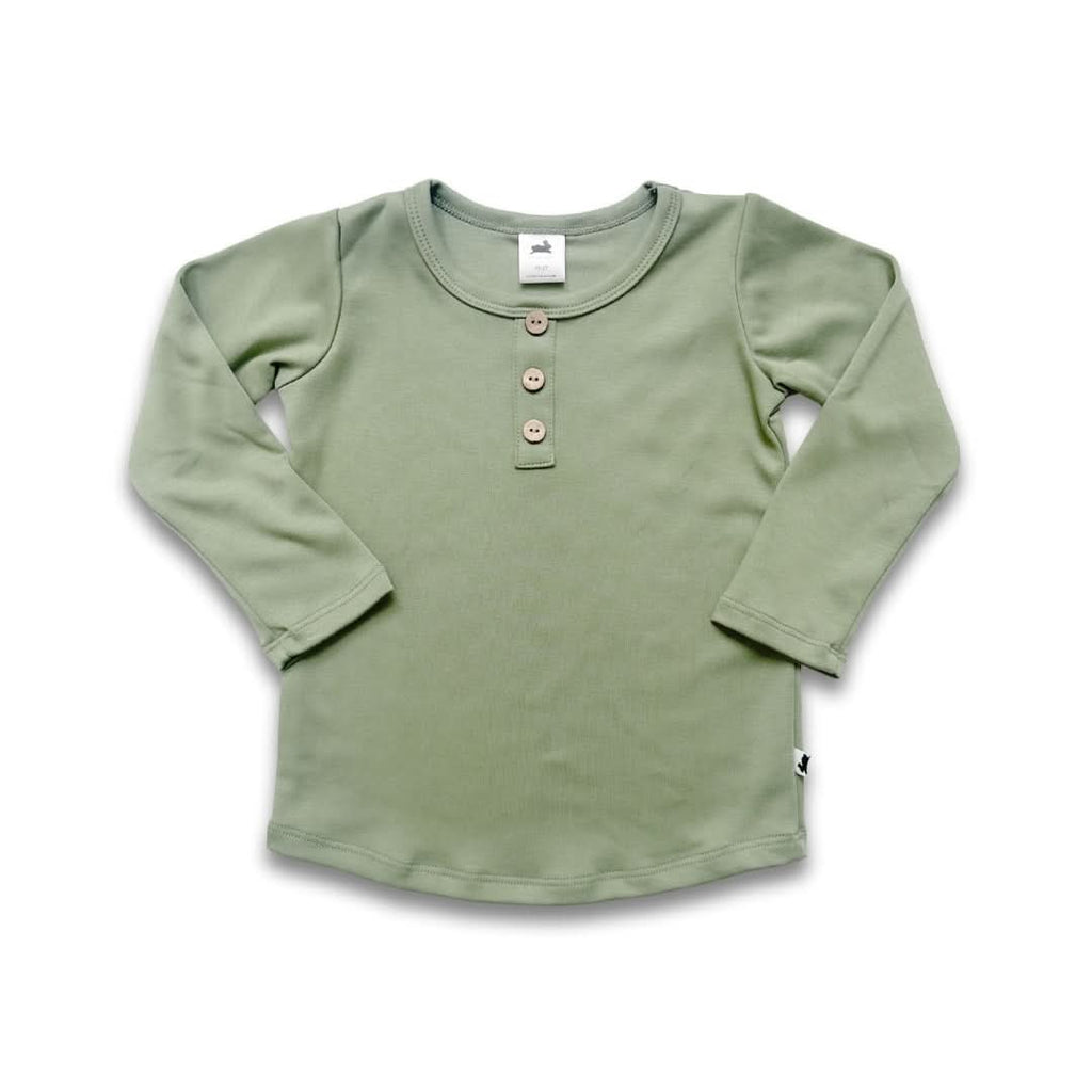 Baby/Kids' Bamboo Long Sleeve Henley | Umber