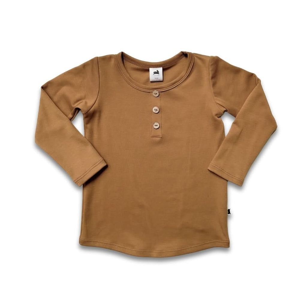 Baby/Kids' Bamboo Long Sleeve Henley | Umber