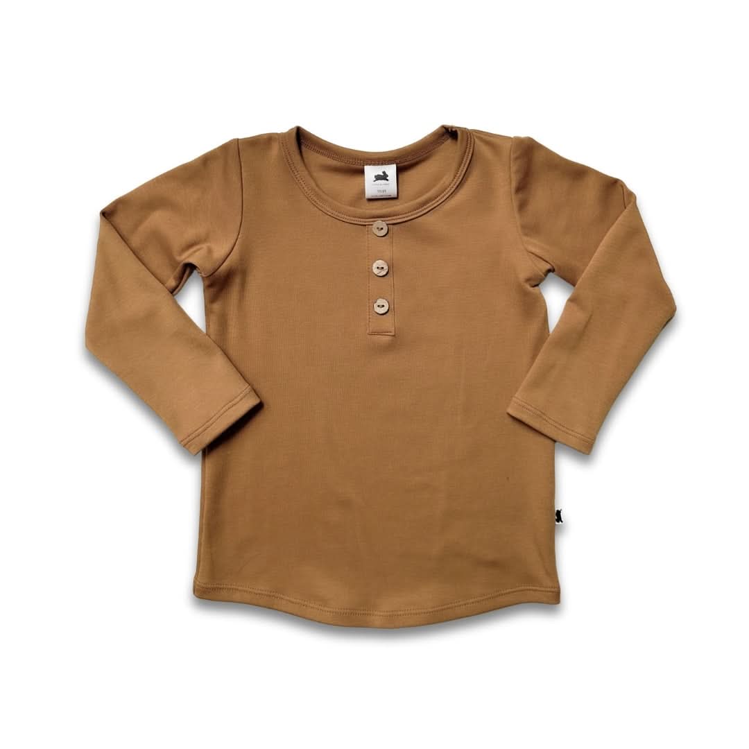 Baby/Kids' Bamboo Long Sleeve Henley | Umber