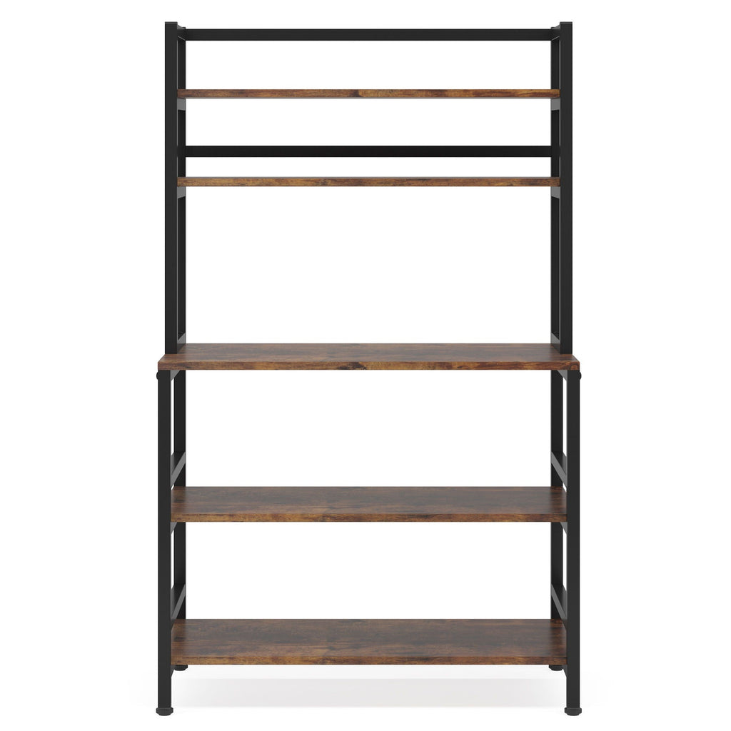 5 Tier Kitchen Bakers Rack With Hutch Microwave Stand
