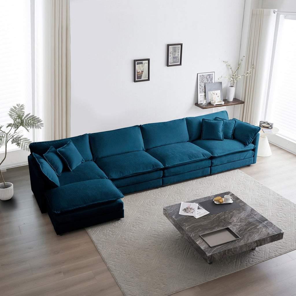 Modular Sectional Sofa for Living Room, U Shaped 5 Seater with Ottoman
