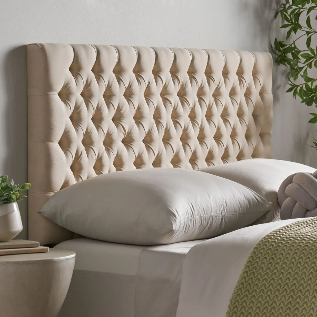 Annecy Contemporary Upholstered Headboard with Diamond Tufting and Adjustable Height - Queen