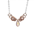Handmade Sculpted Copper Silver Angel in Flight Necklace