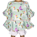 AnnLoren Little & Big Girls 3/4 Angel Sleeve Unicorn Cotton Knit Ruffle Shirt
