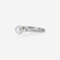 Akoya Pearl Trinity Ring | 18K Gold and Platinum Fine Jewelry