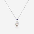 Amethyst & Freshwater Pearl Drop Necklace | 14K Gold
