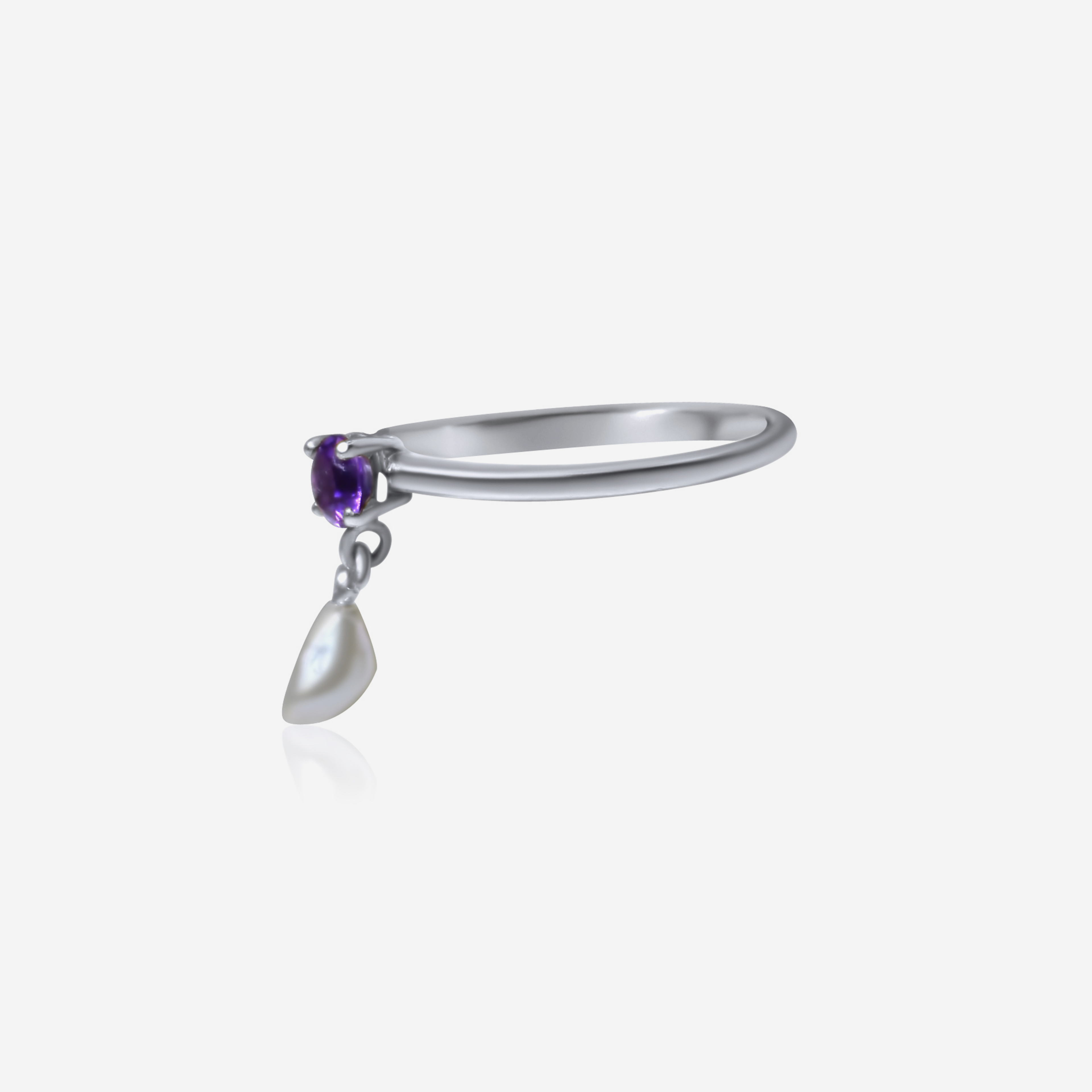 Amethyst & Freshwater Pearl Ring | 14K Gold