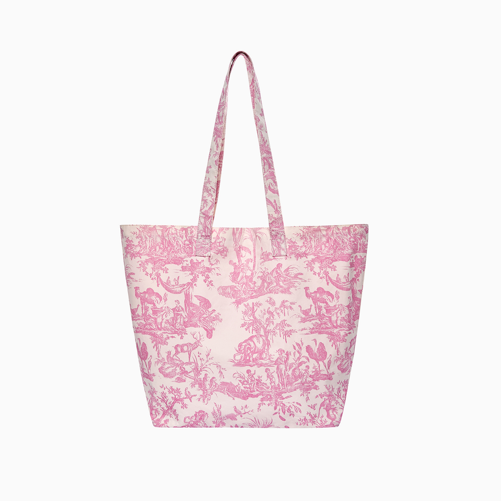 French Toile de Jouy Premium Cotton Tote Bag