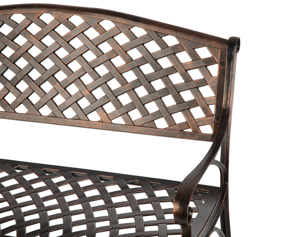 Antique Bronze Cast Aluminum Patio Bench