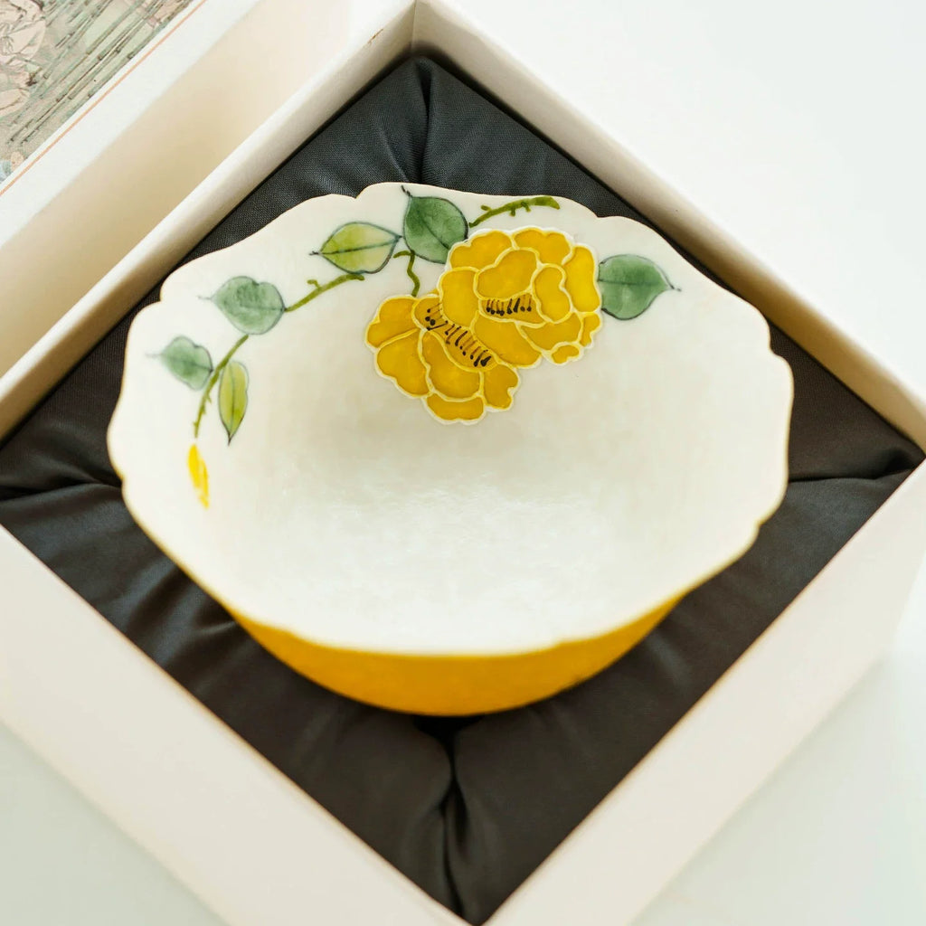 Imperial Blossom Hand-Painted Porcelain Tea Cup – Lingban Petal Edition
