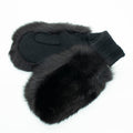 CASHMERE MITTEN WITH FUR TRIM