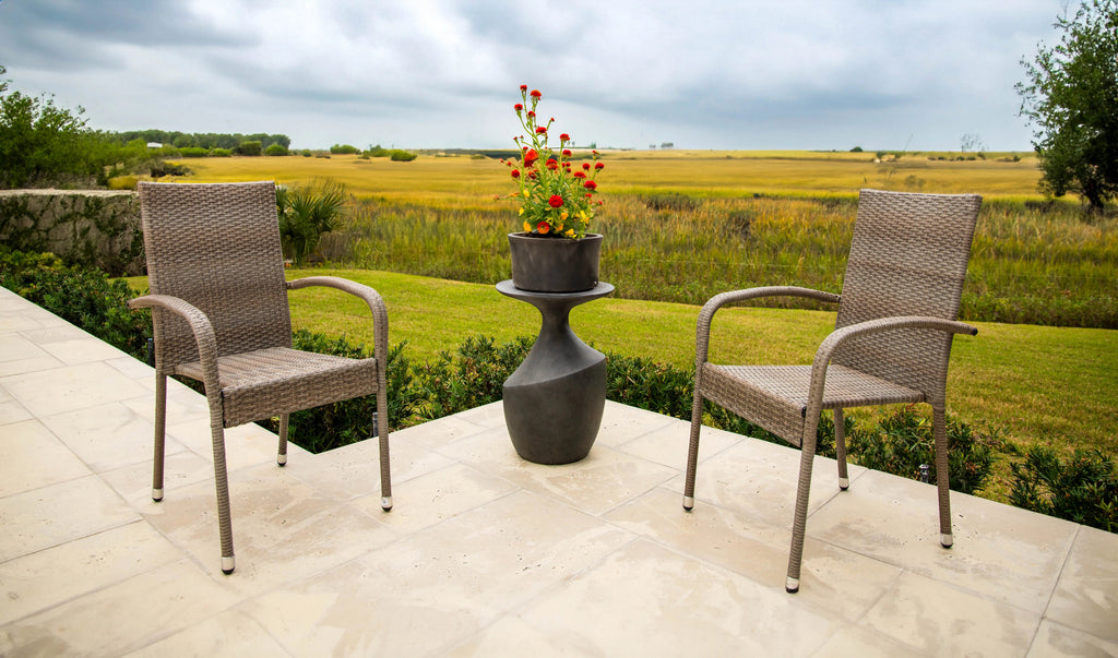 Morgan Outdoor Wicker Chair  2pk - gray/brown