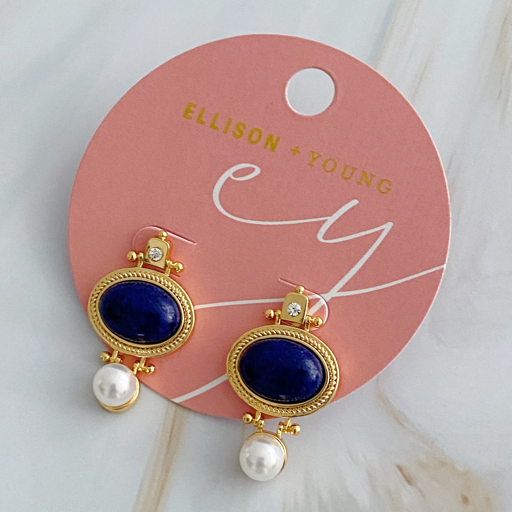 Royal Lapis Lazuli in 18KT Gold Stud Earrings