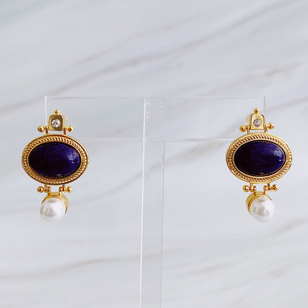 Royal Lapis Lazuli in 18KT Gold Stud Earrings